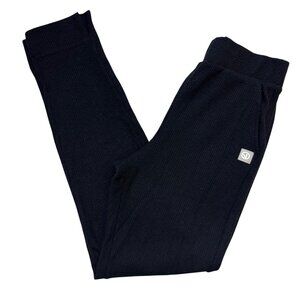Straight Down Black Mavis Waffle Knit Jogger - Size Small
